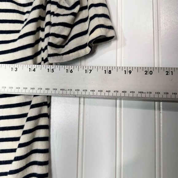 Y2K VTG MNG Black Stripe Puff Shoulder Tee XL Nautical French Clean Girl Sailor - Picture 5 of 11